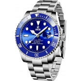 Relógio Mayon MN4804 Prata/Azul Quartz Moviment 44mm